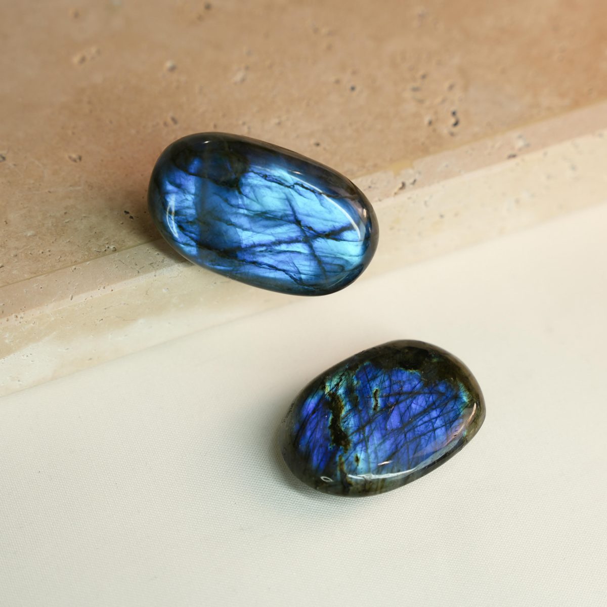 natural labradorite palm stone