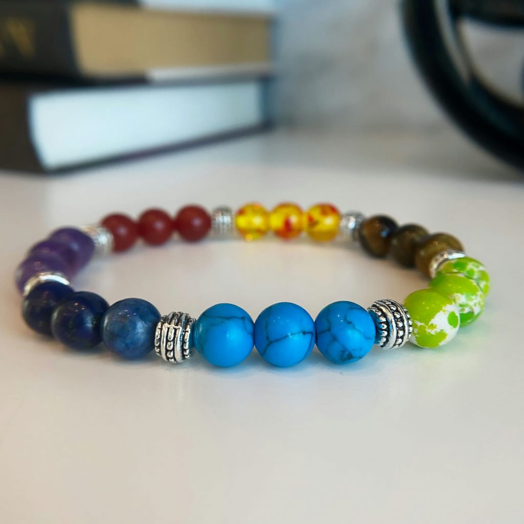 real chakra bracelet chakra stone bracelet beaded real stones 7 stone bracelet by asana crystals