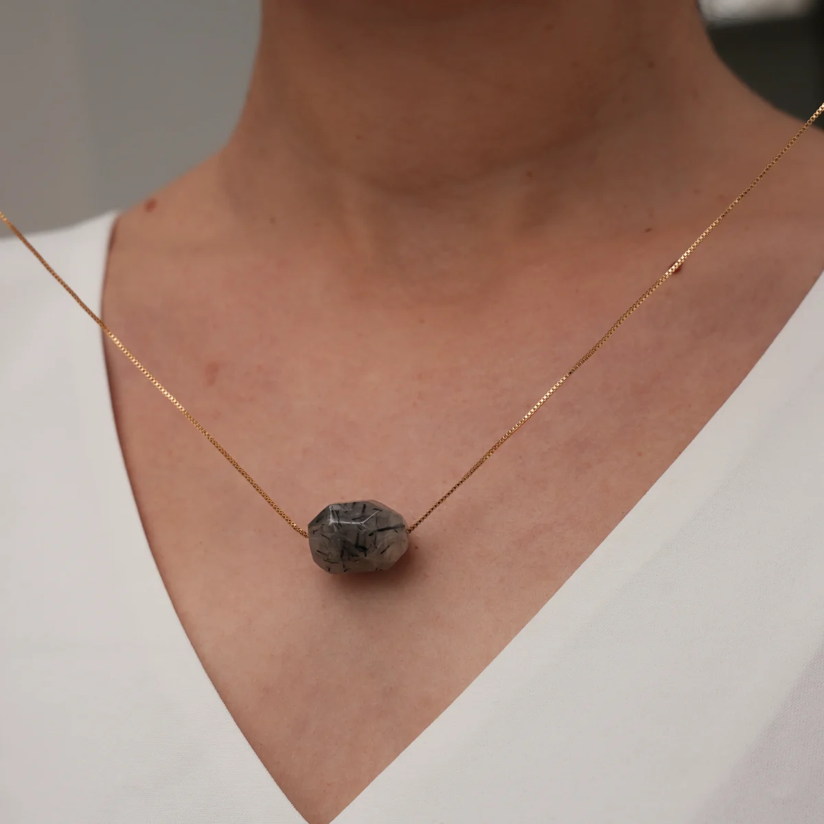 Black tourmaline Necklace Clear quartz necklace4