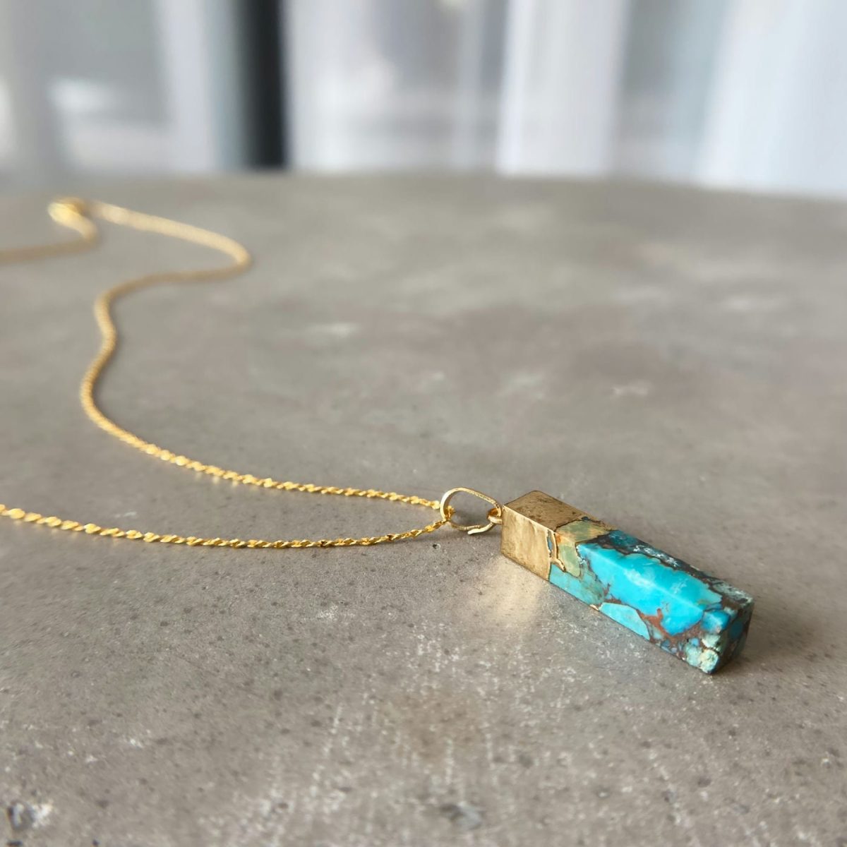 Turquoise Necklace gold plated by Asana Crystals