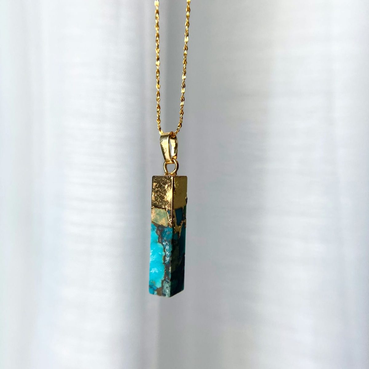 Turquoise Necklace gold plated by Asana Crystals
