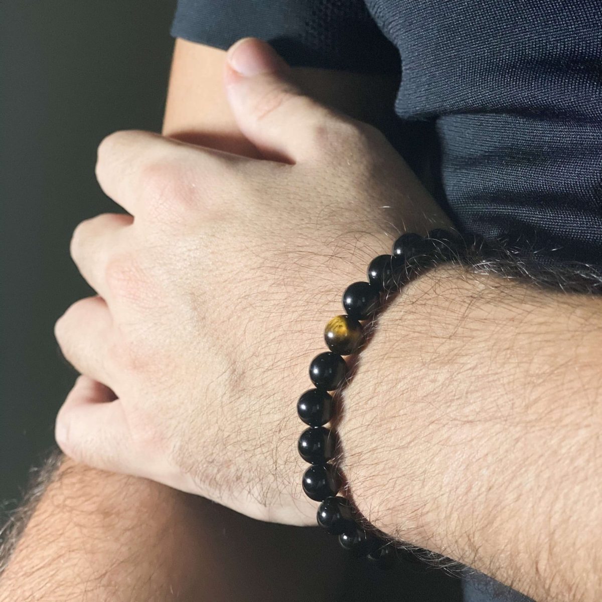 black onyx and tiger eye bracelet