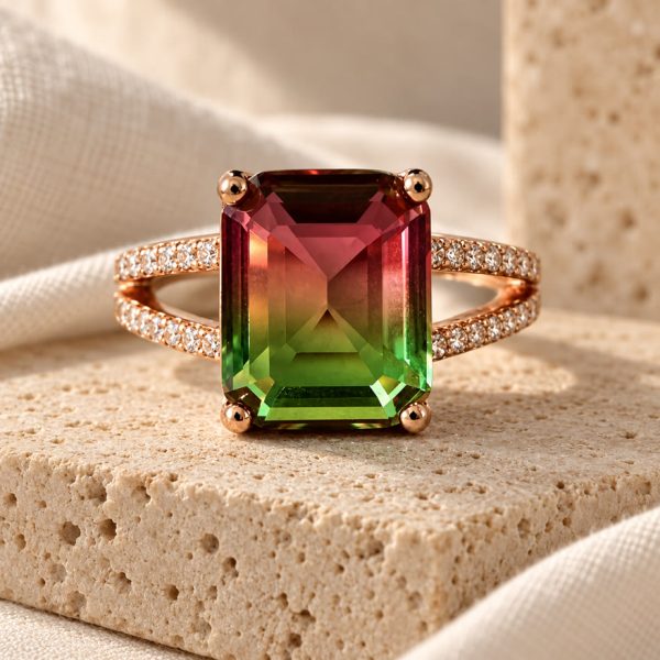 Watermelon Tourmaline Ring