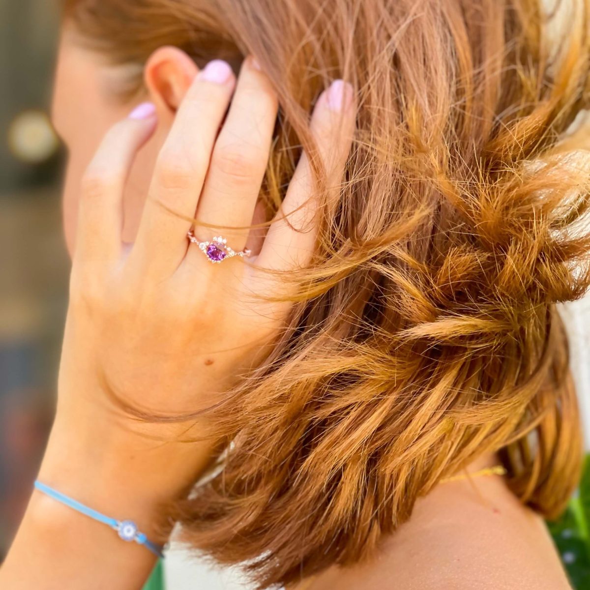 dainty amethyst engagement ring gold plated