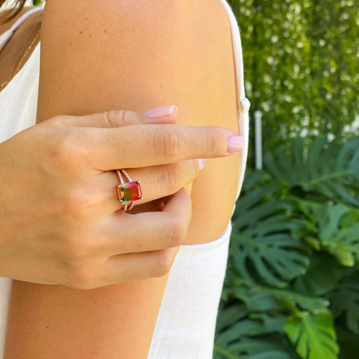 watermelon tourmaline ring