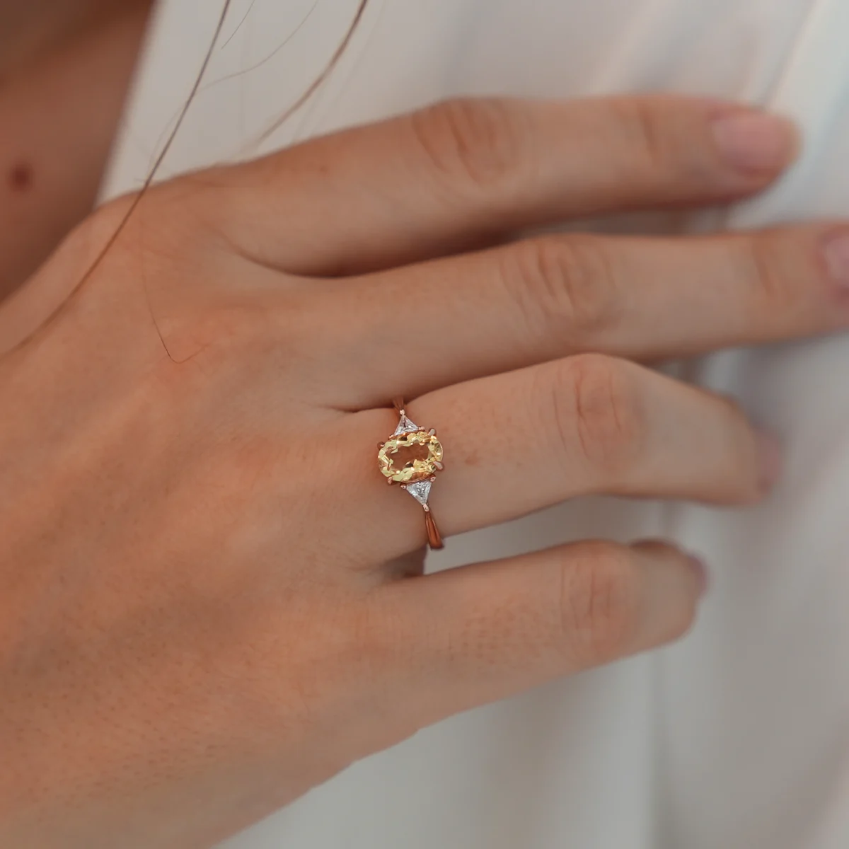 Citrine ring unique rings gemstone rings