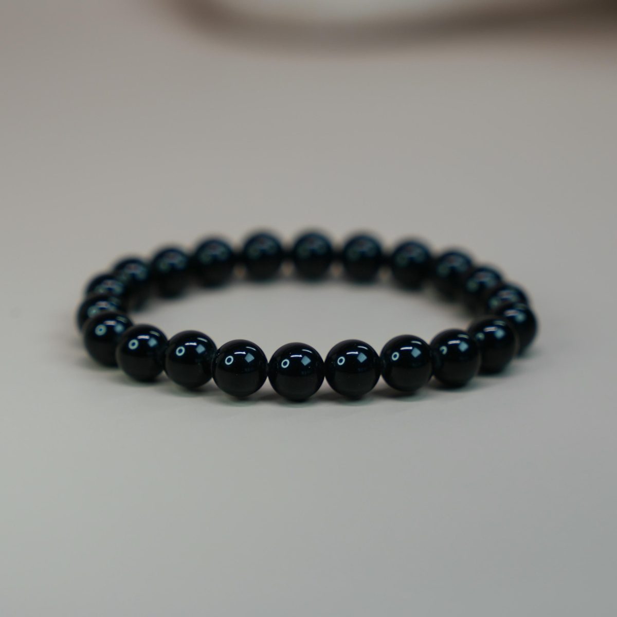 Black onyx beaded bracelet asana