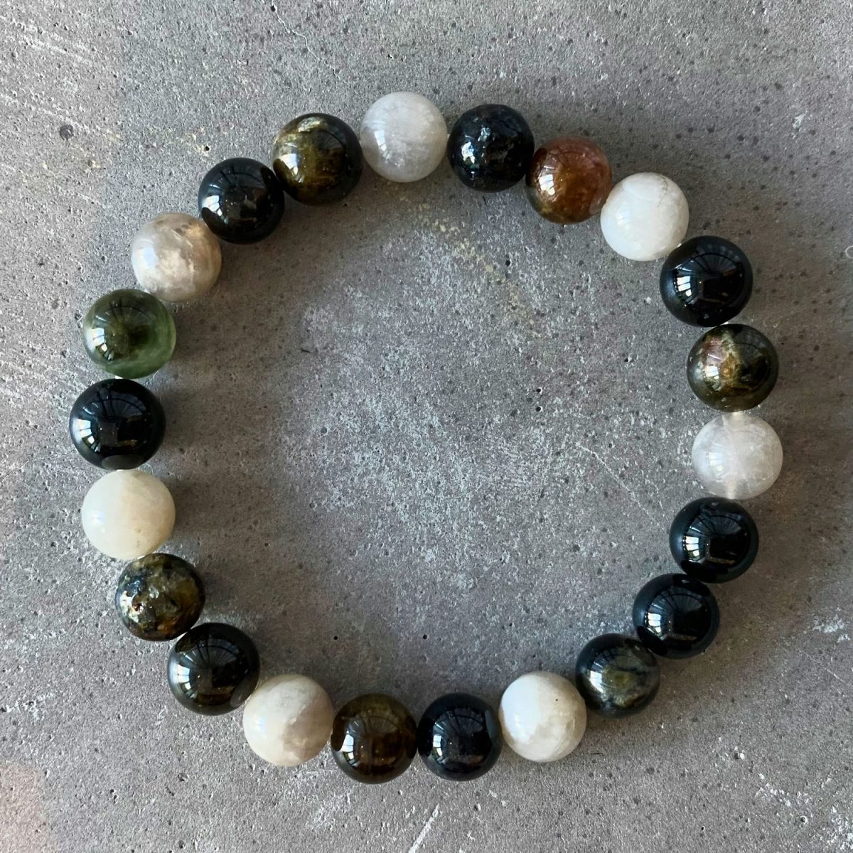 tourmaline beaded bracelet natural stone bracelet