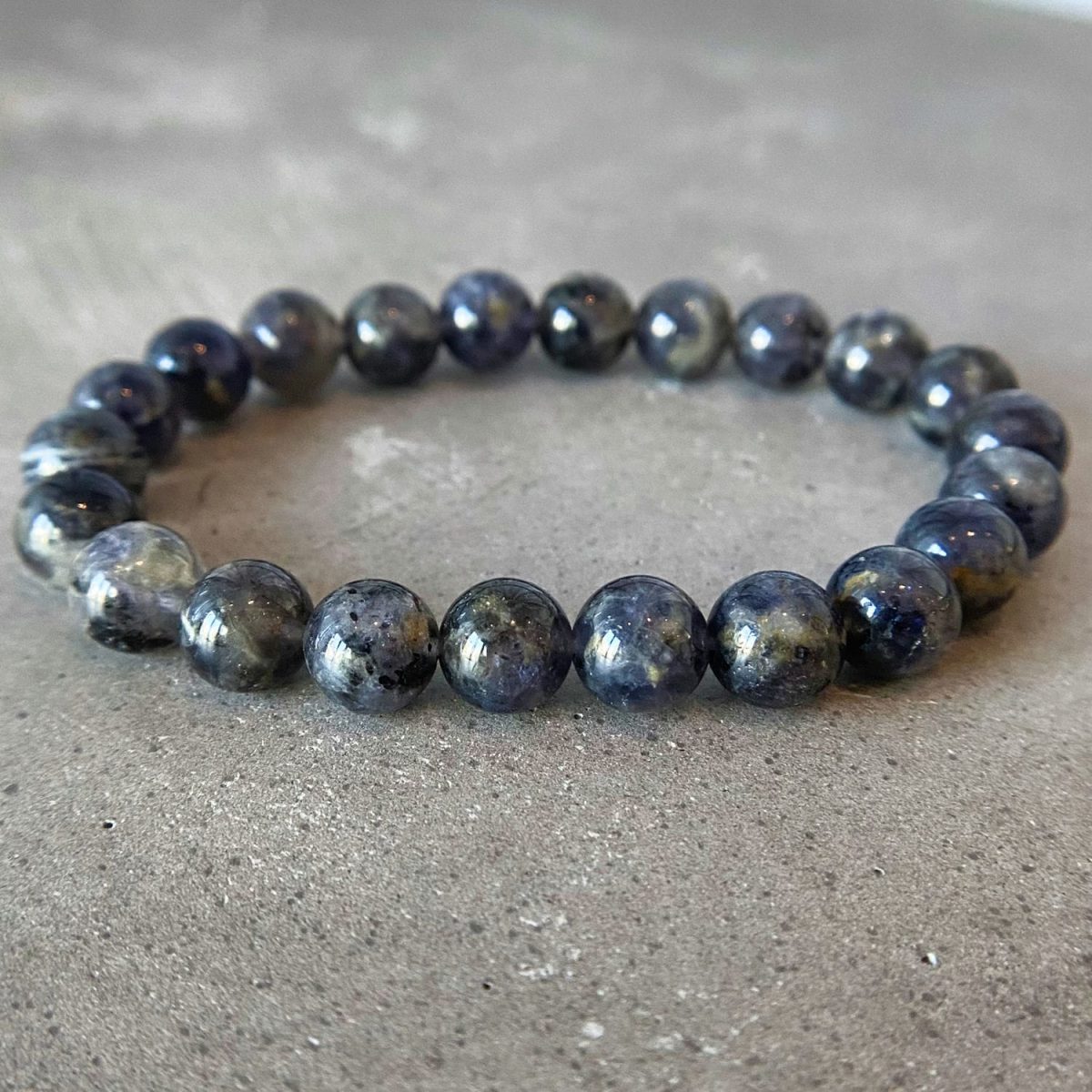 natural iolite bracelet gemstone iolite beaded bracelet by asana crystals and meaningful jewelry