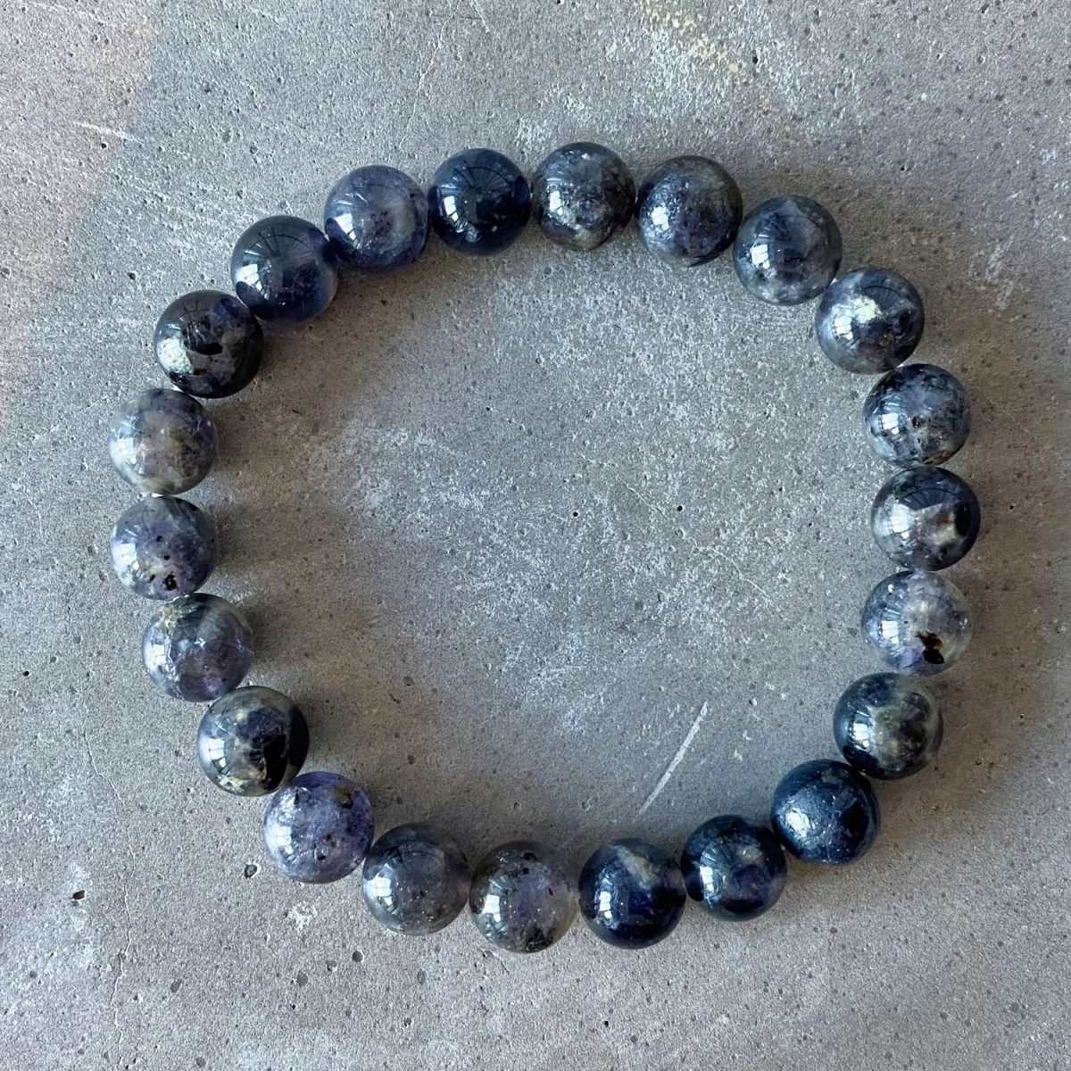 natural iolite bracelet gemstone iolite beaded bracelet by asana crystals and meaningful jewelry