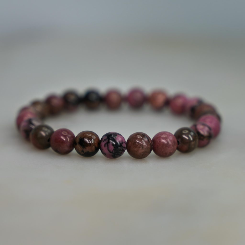 Rhodonite beaded bracelet asana