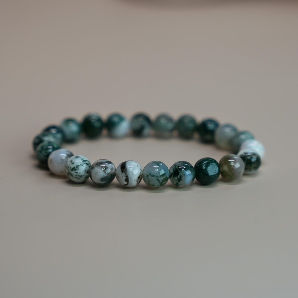 Tree Agate Beaded Bracelet
