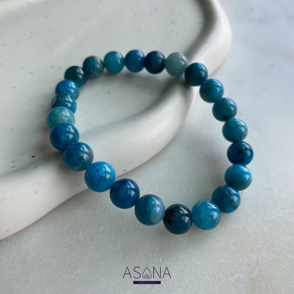 blue apatite gemstone bracelet healing crystals bracelet real stone jewelry