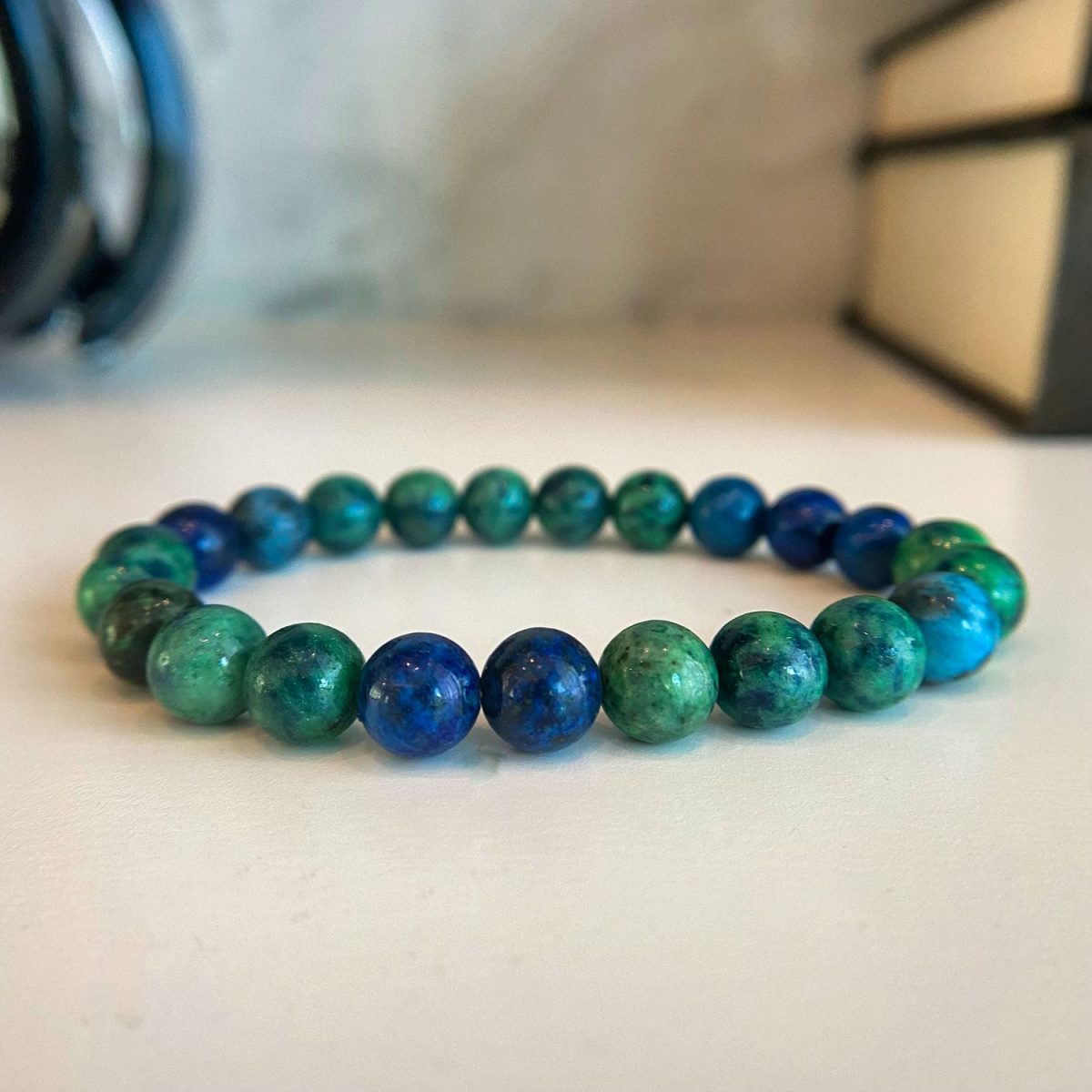 blue azurite bracelet by asana crystals natural stone bracelet azurite