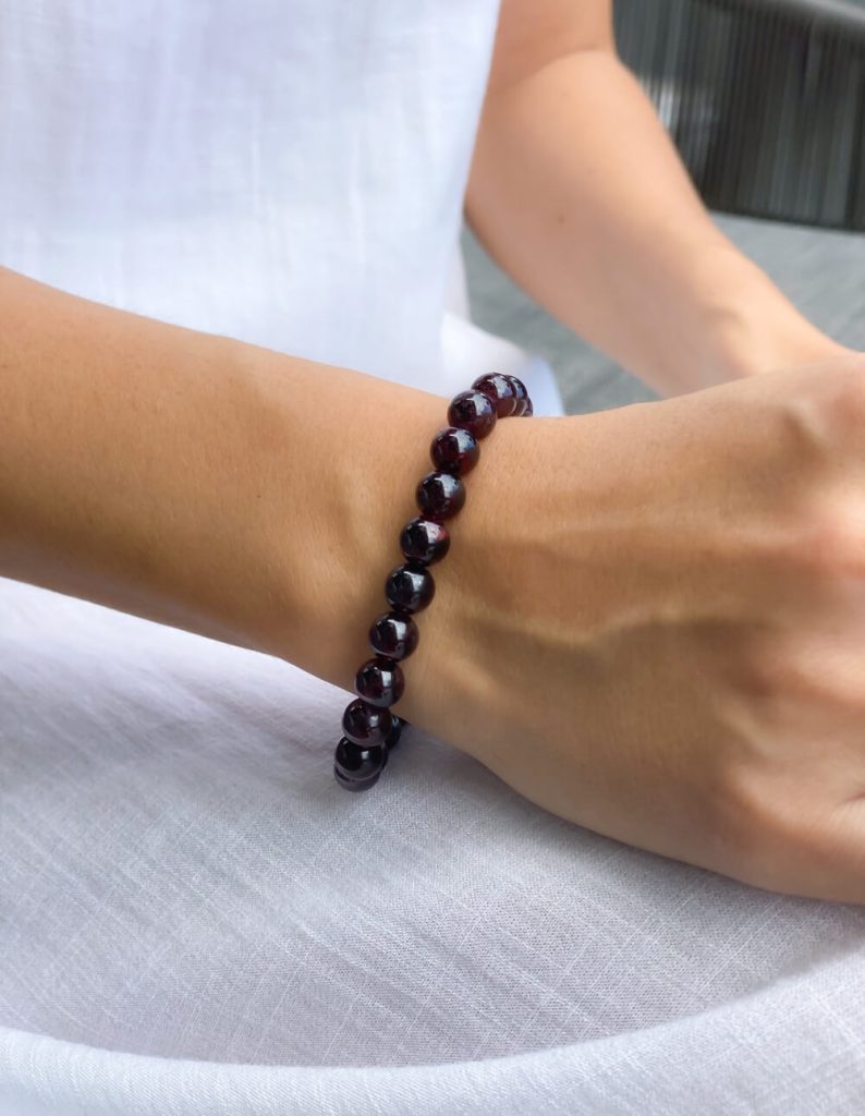 red garnet bracelet for love and passion