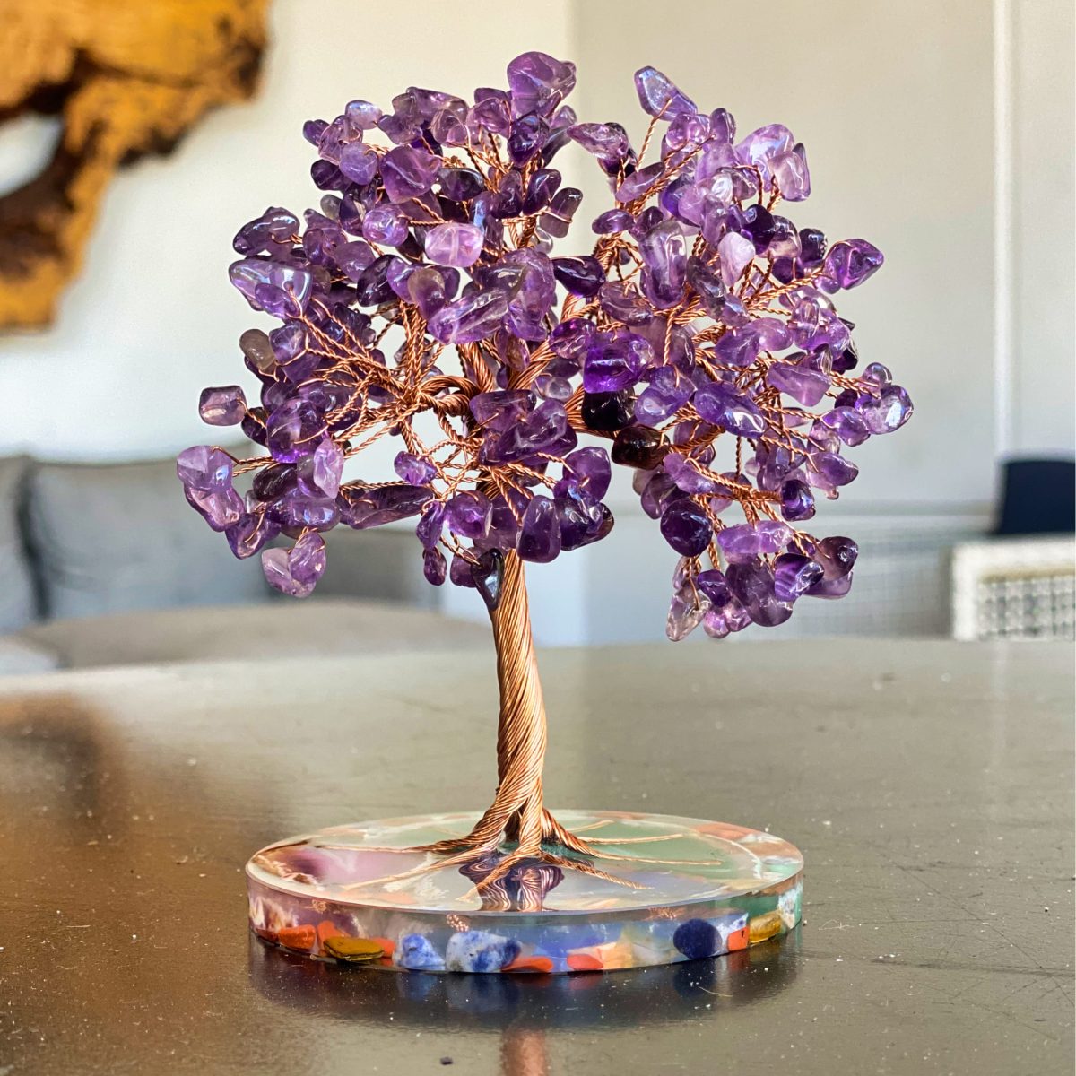 Amethyst crystal tree gemstone tree with amethyst