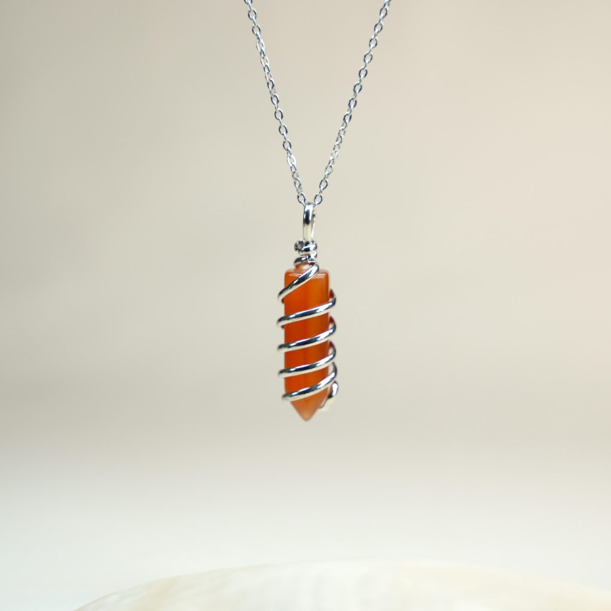 Carnelian Necklace Magical Spiral