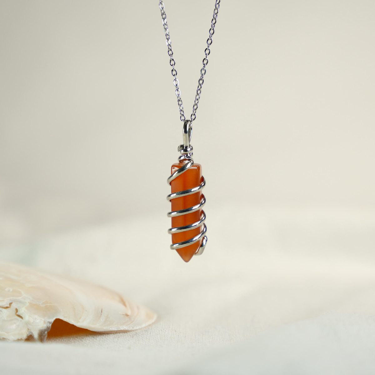 Carnelian Necklace Magical Spiral