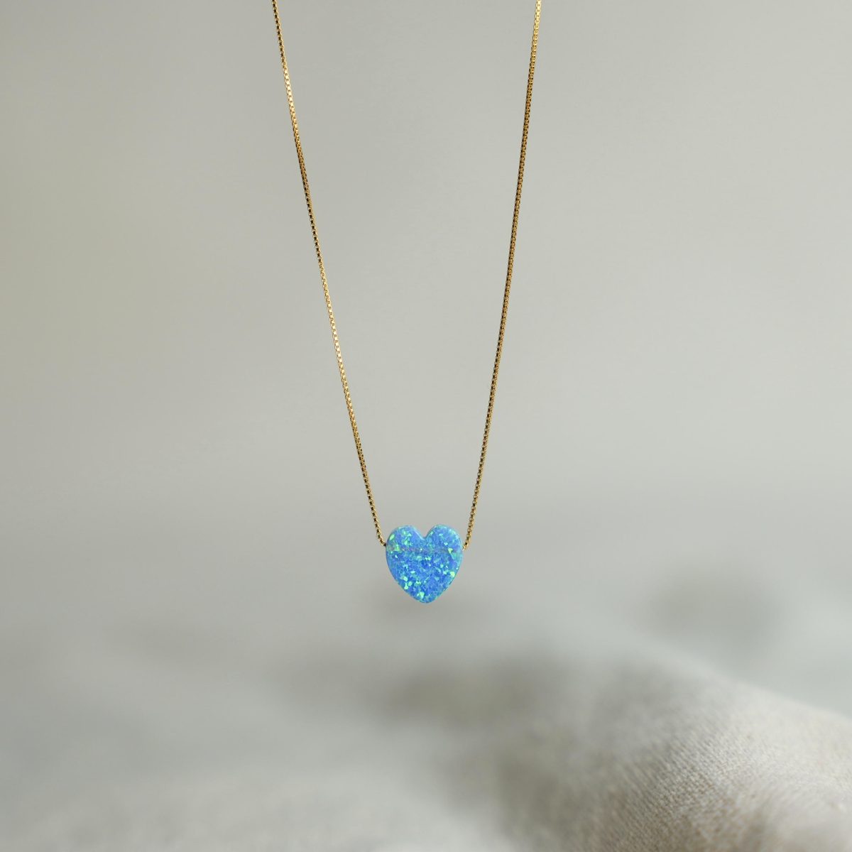 blue fire opal necklace gold asana crystals