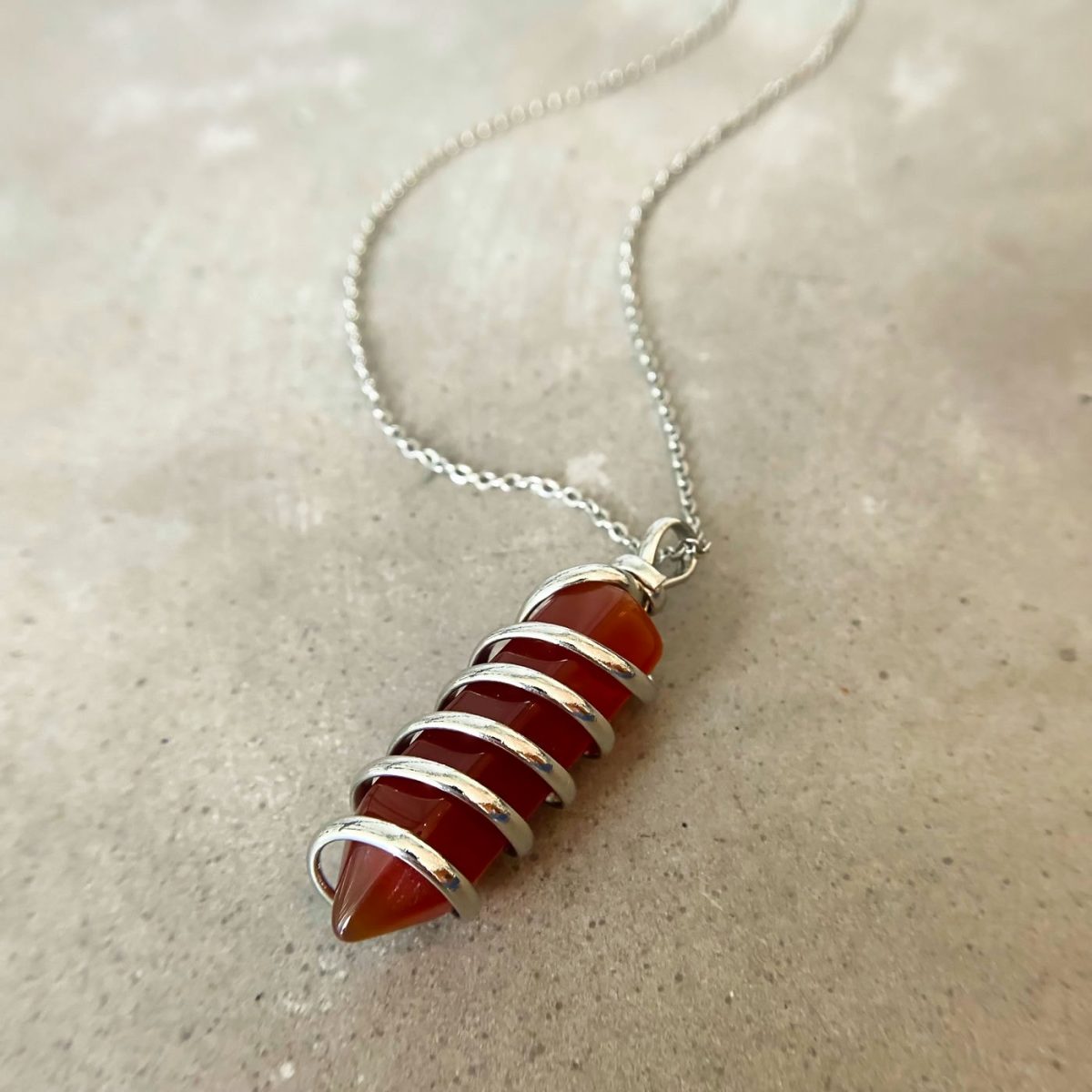 carnelian necklace spiral