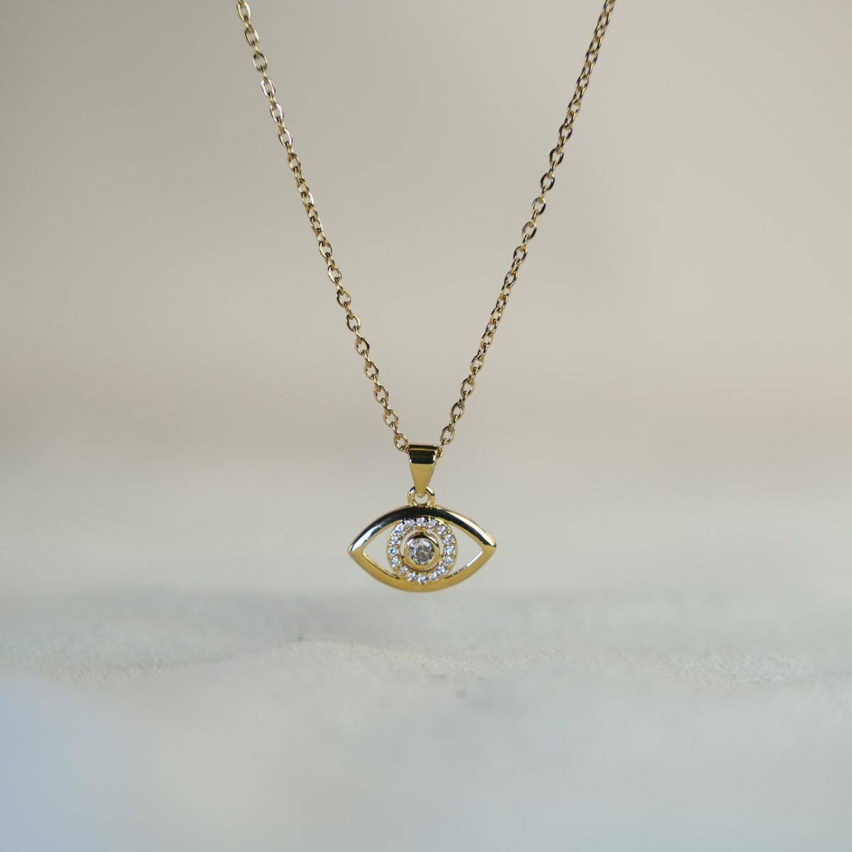 evil eye gold necklace pendant amulet asana