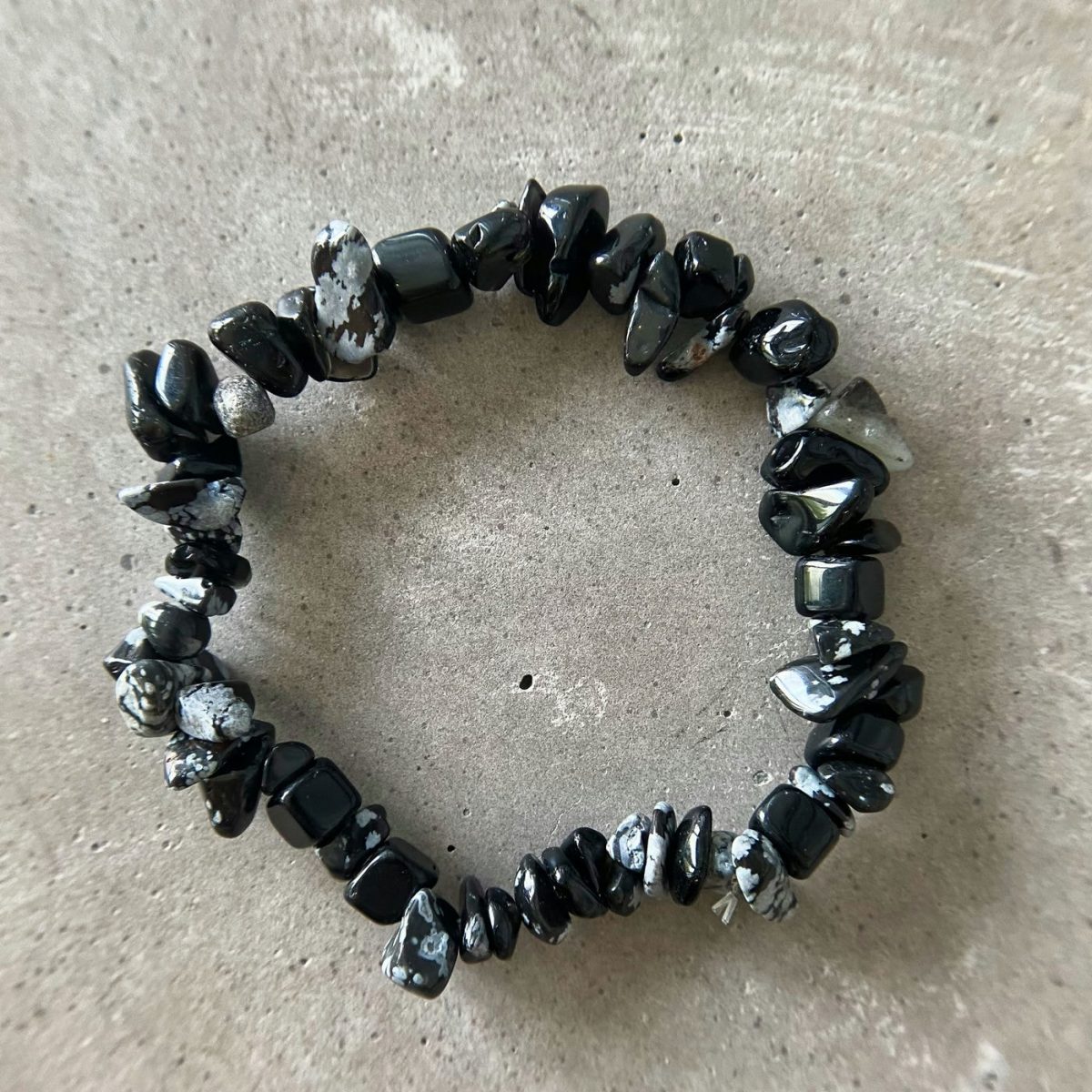 snowflake obsidian bracelet for balance