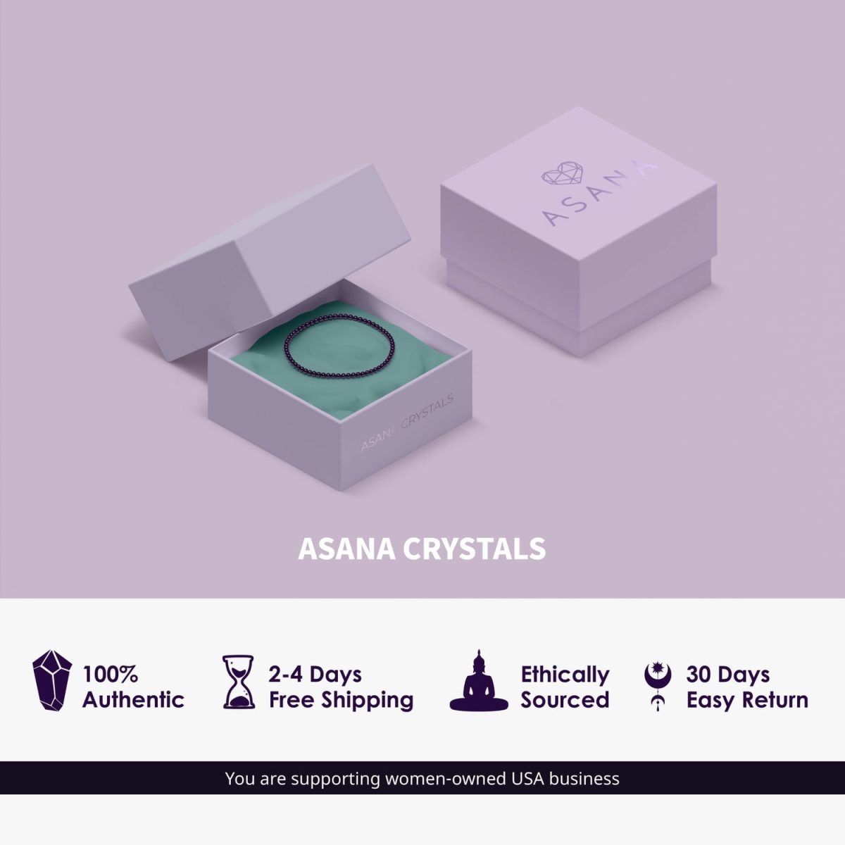 asana crystal & meaningful jewelry brand trusted crystal shop