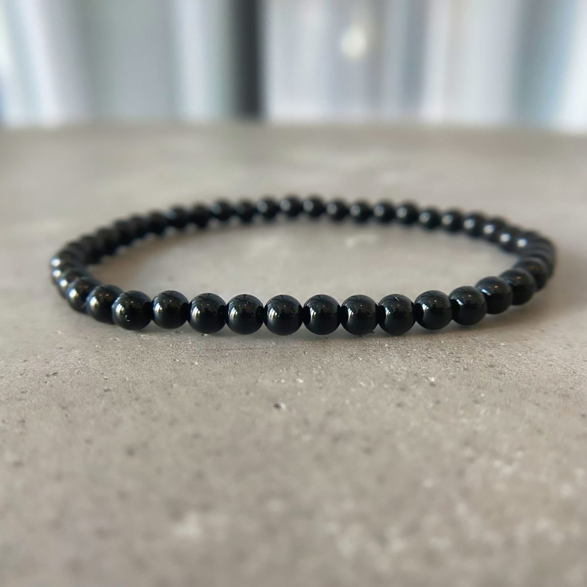 small black onyx bracelet 4mm natural beaded bracelet for men women onyx jewelry by asana crystals