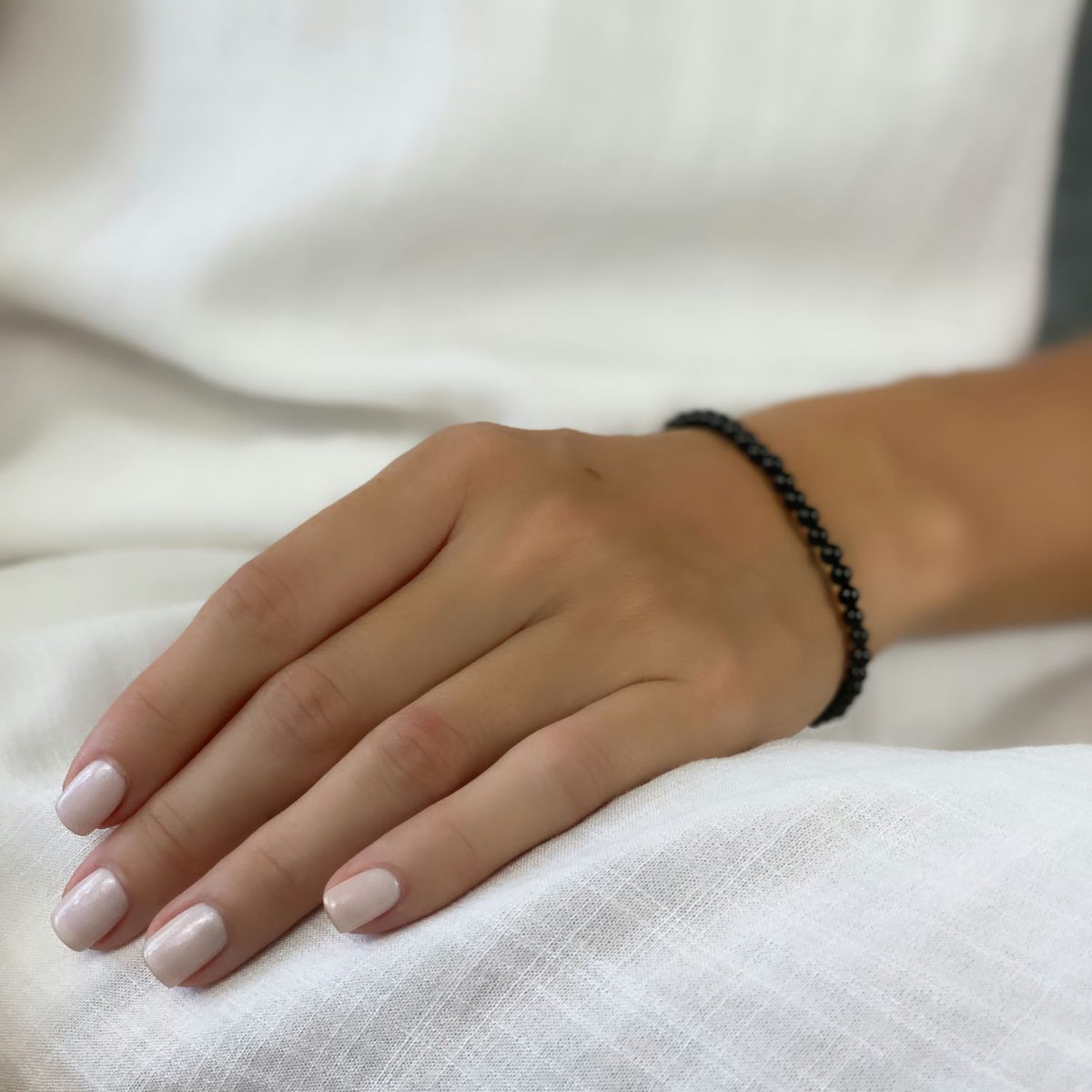 small black onyx bracelet 4mm natural beaded bracelet for men women onyx jewelry by asana crystals