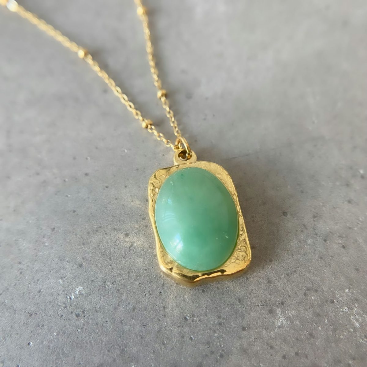 green aventurine necklace gold 18k vintage gemstone necklace for women