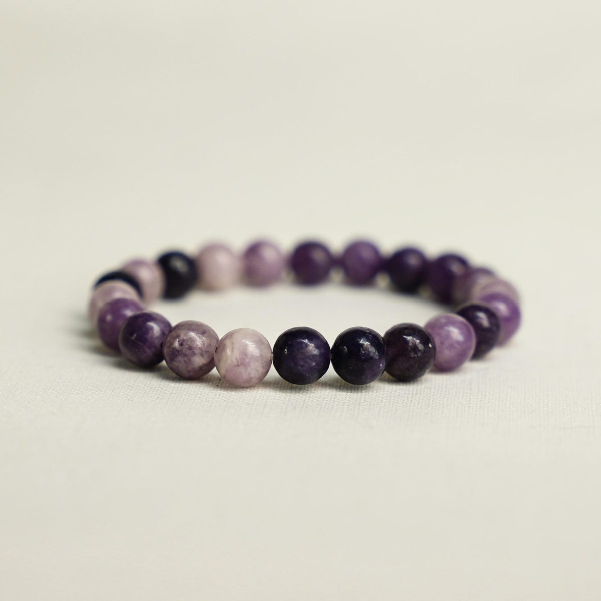 Lepidolite beaded gemstone bracelet