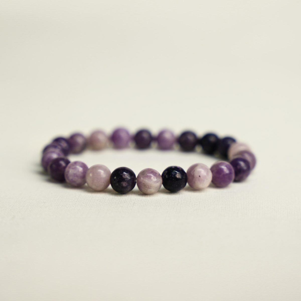 Lepidolite beaded gemstone bracelet