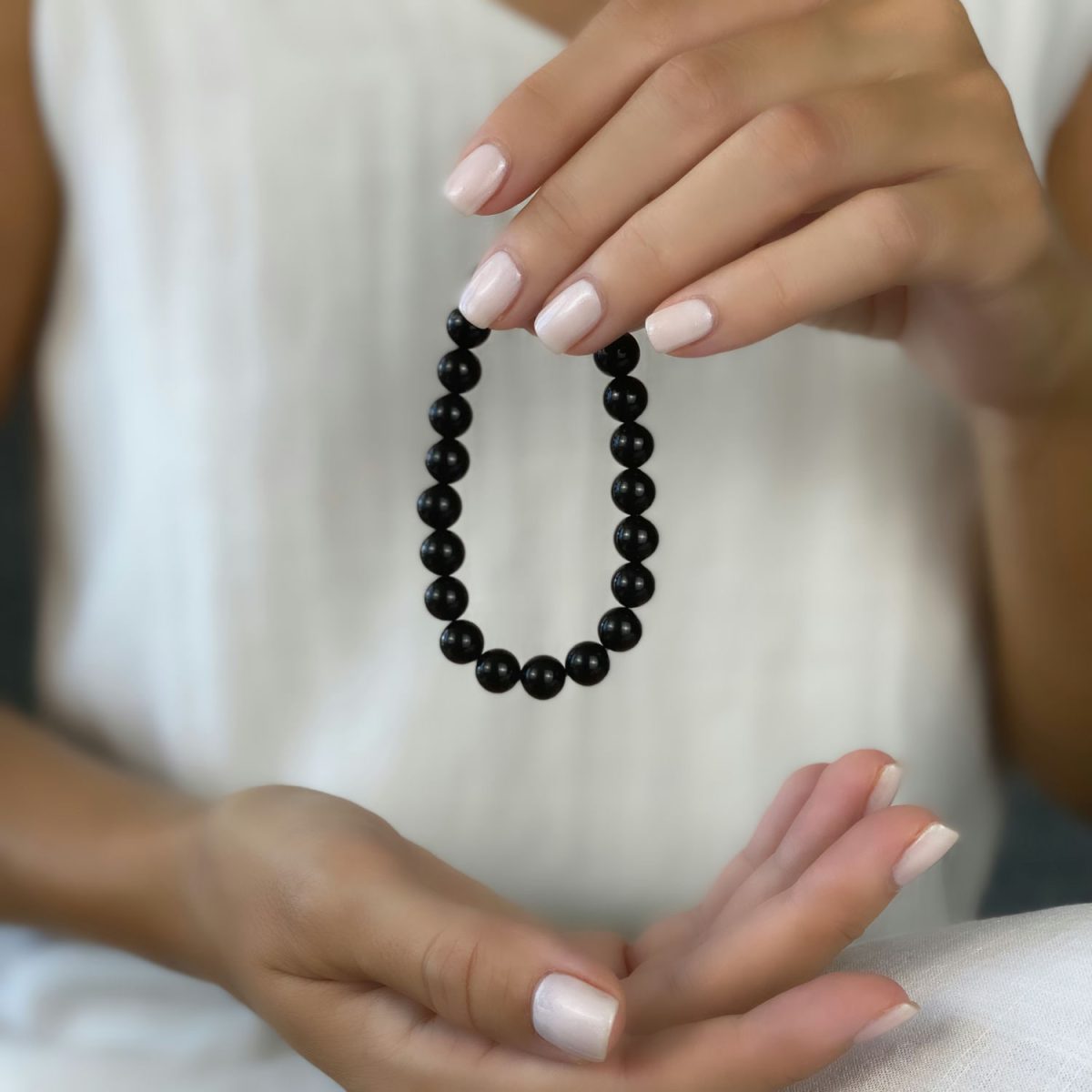black beaded bracelet black tourmaline bracelet natural women men