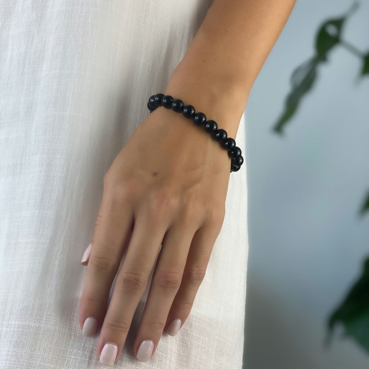 black beaded bracelet black tourmaline bracelet natural women men