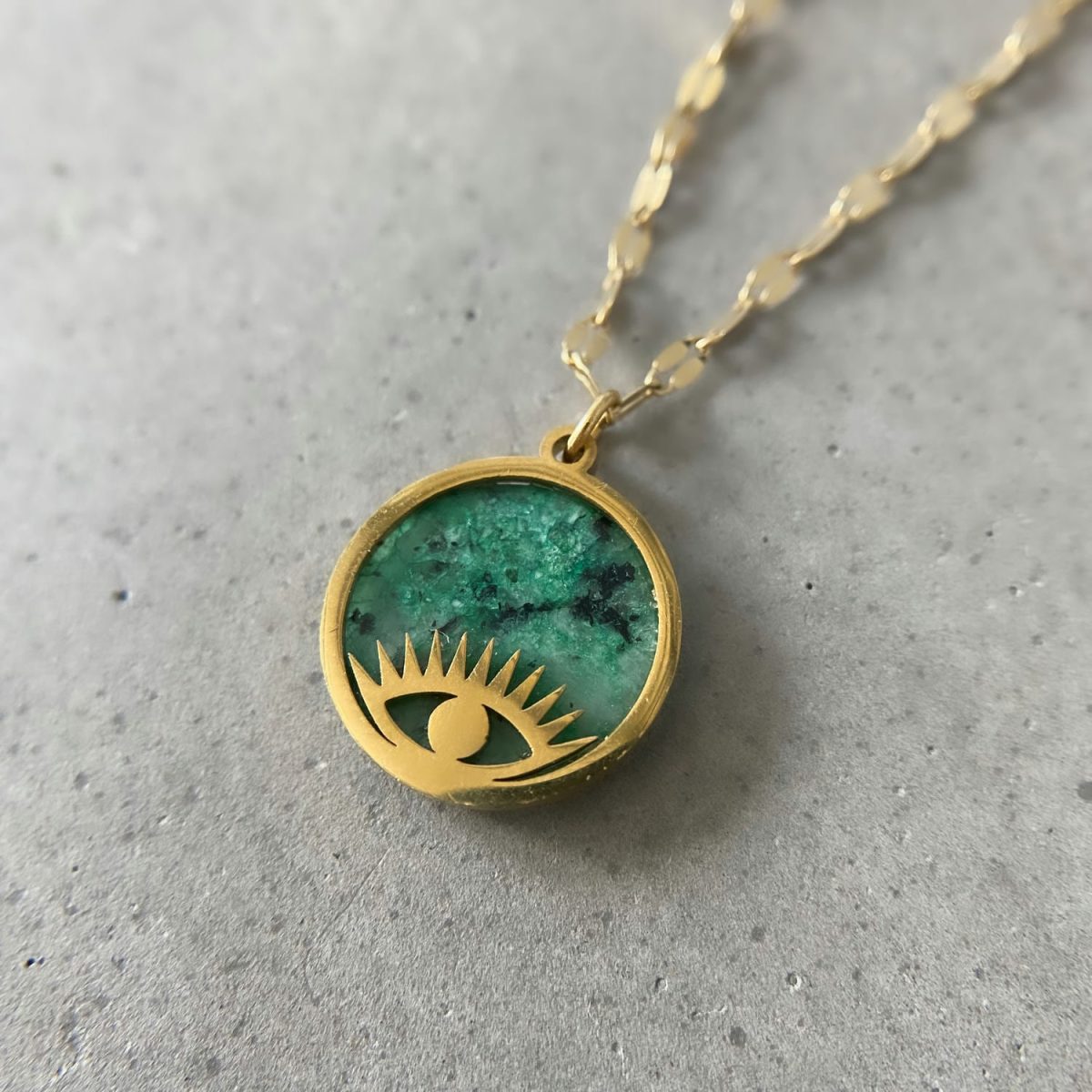 turquoise evil eye necklace crystal amulet pendant necklace