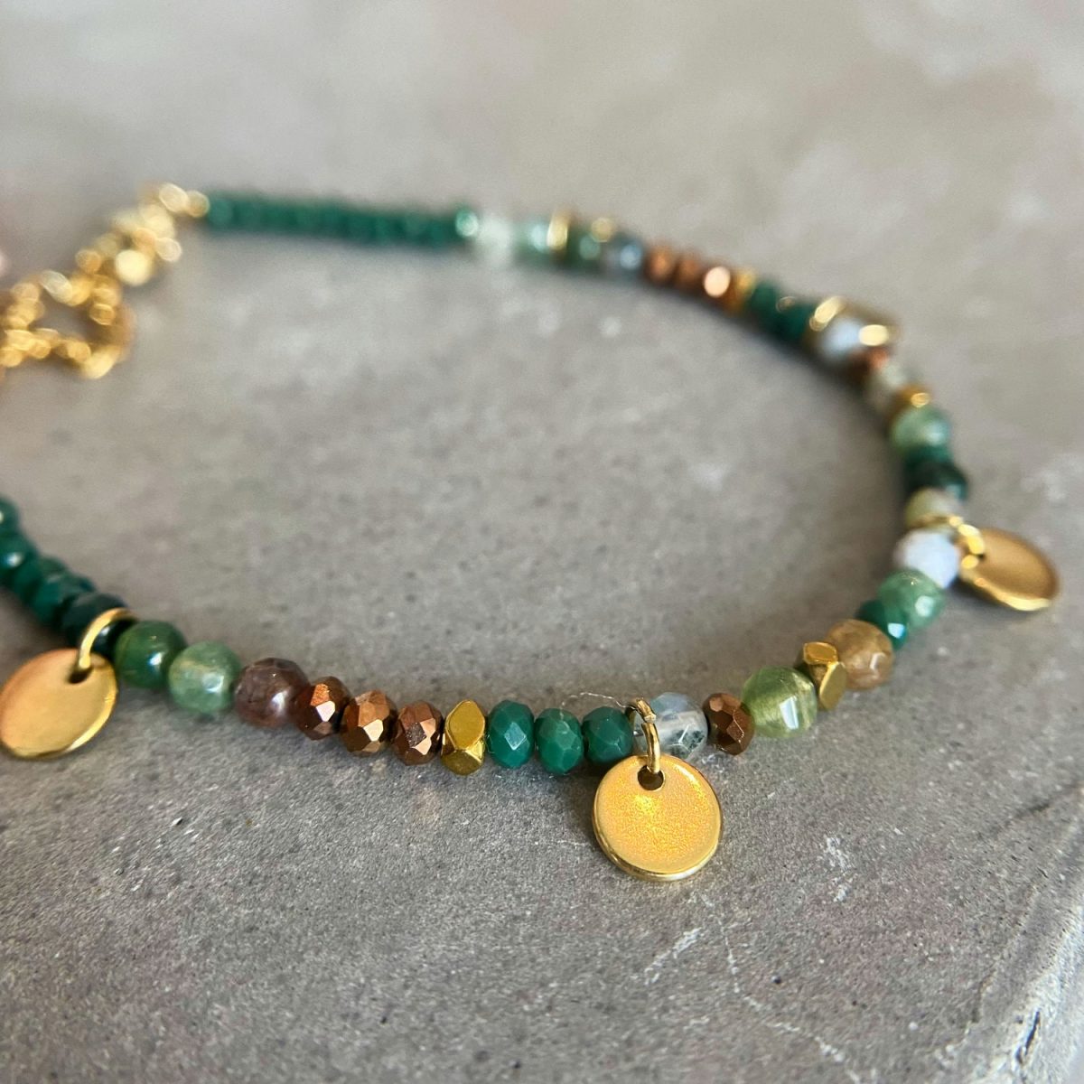 green beaded bracelet green agate bracelet