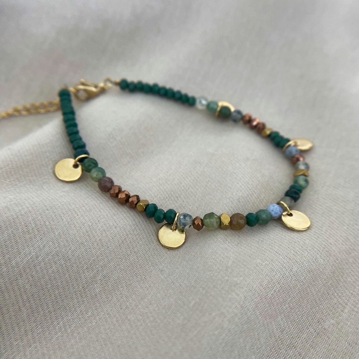 green beaded bracelet green agate bracelet