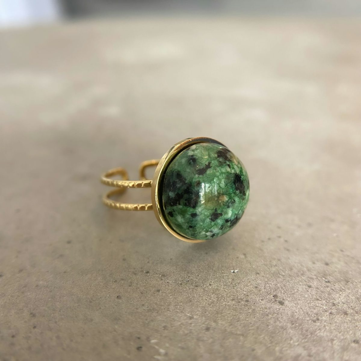 green stone ring green gemstone ring turquoise ring asana crystals gold