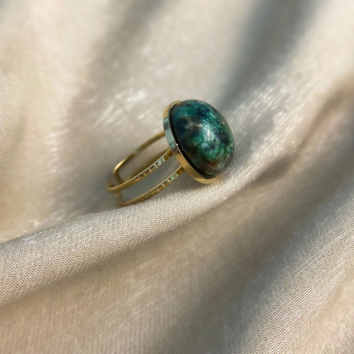 green stone ring green gemstone ring turquoise ring asana crystals gold