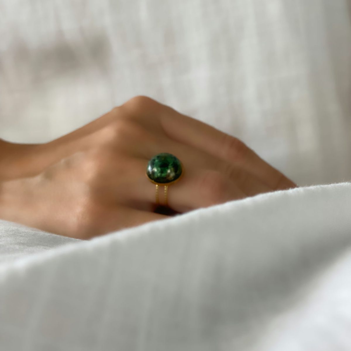 green stone ring green gemstone ring turquoise ring asana crystals gold
