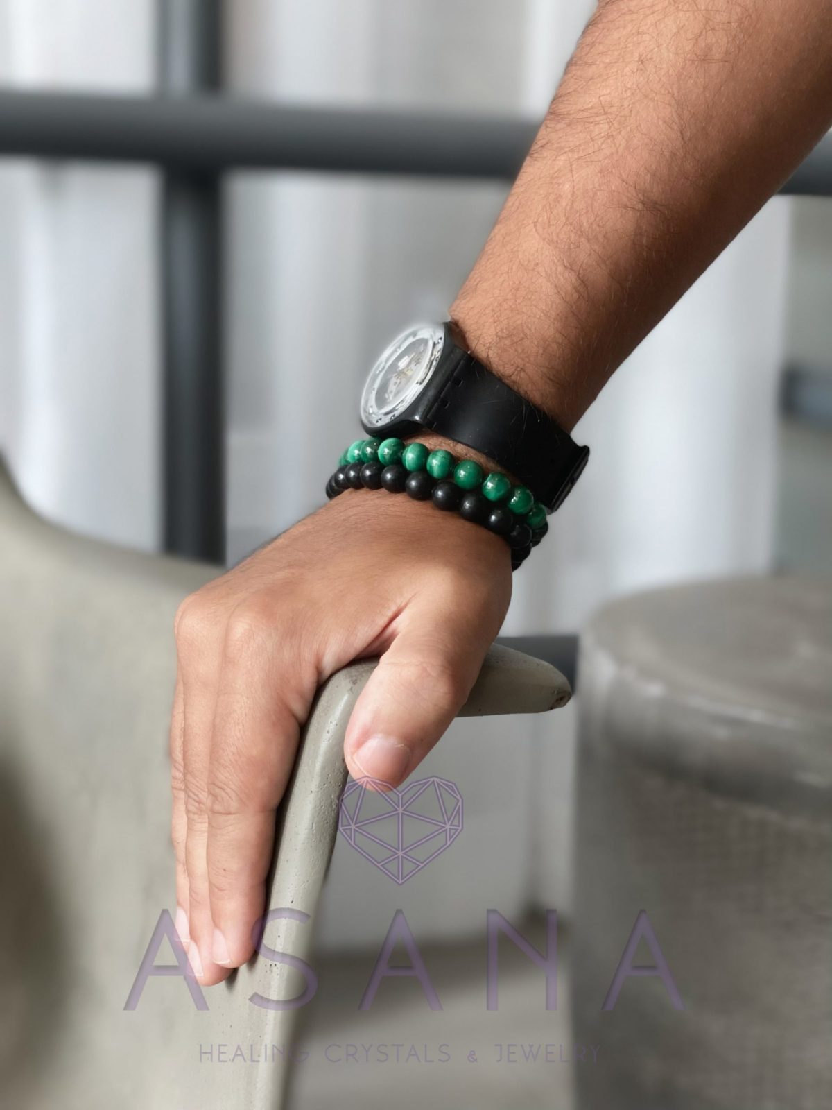 bracelet for protection bracelet against emf evil spirits, negativity bad luck malachite shungite bracelet