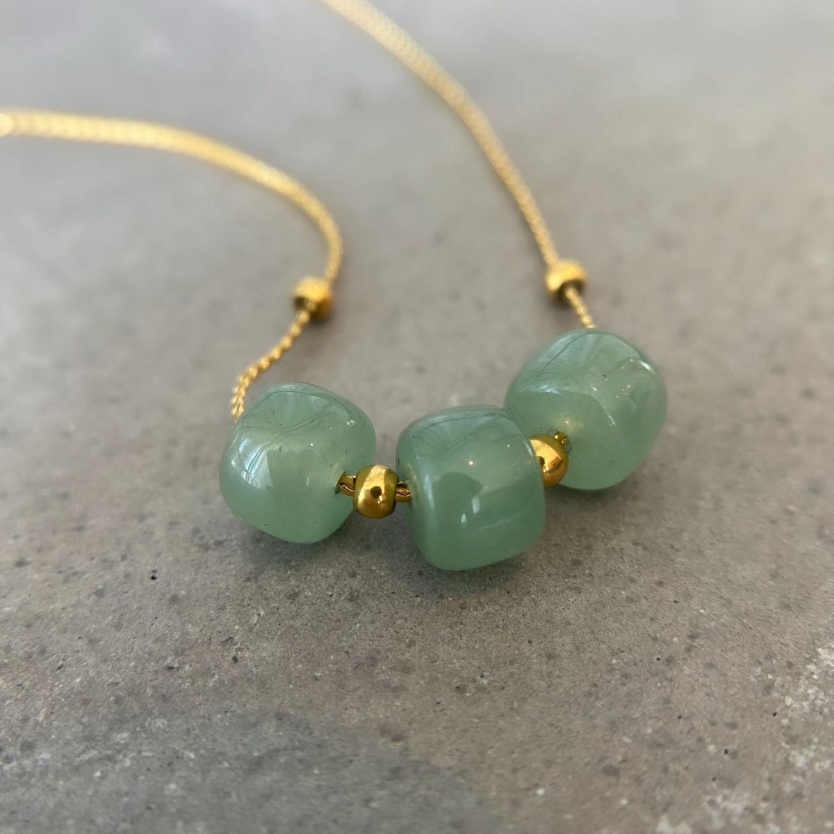 green aventurine necklace pendant dainty 18k gold