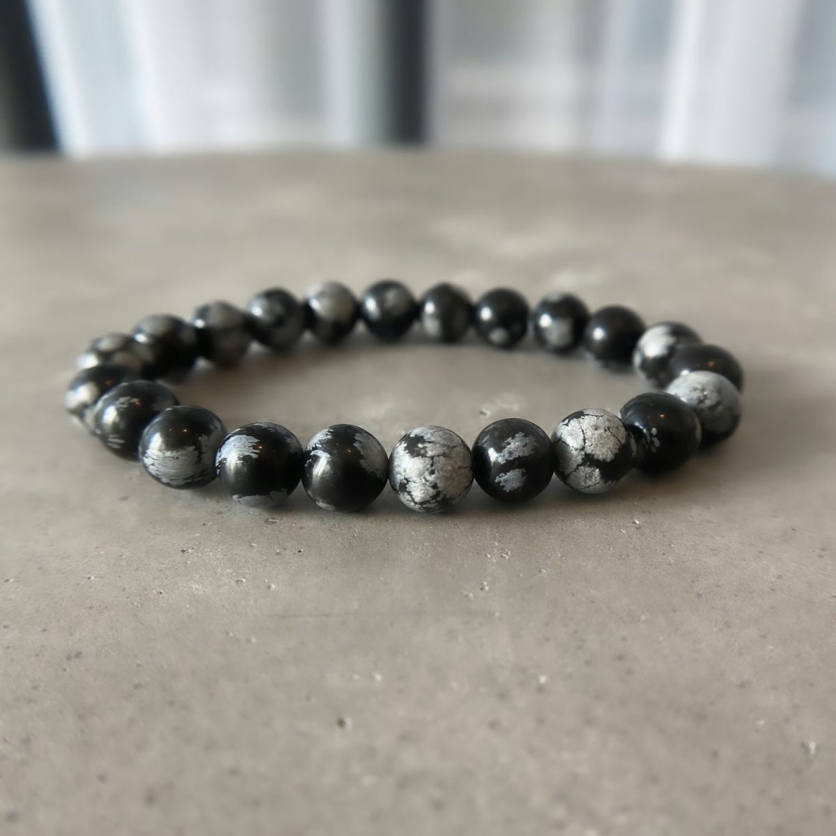 snowflake black obsidian bracelet