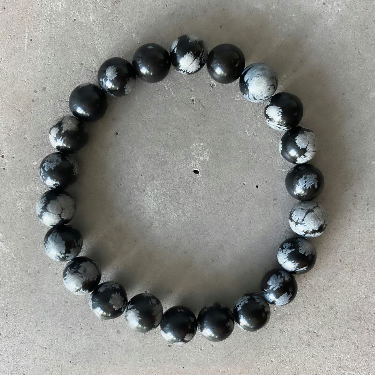 snowflake black obsidian bracelet