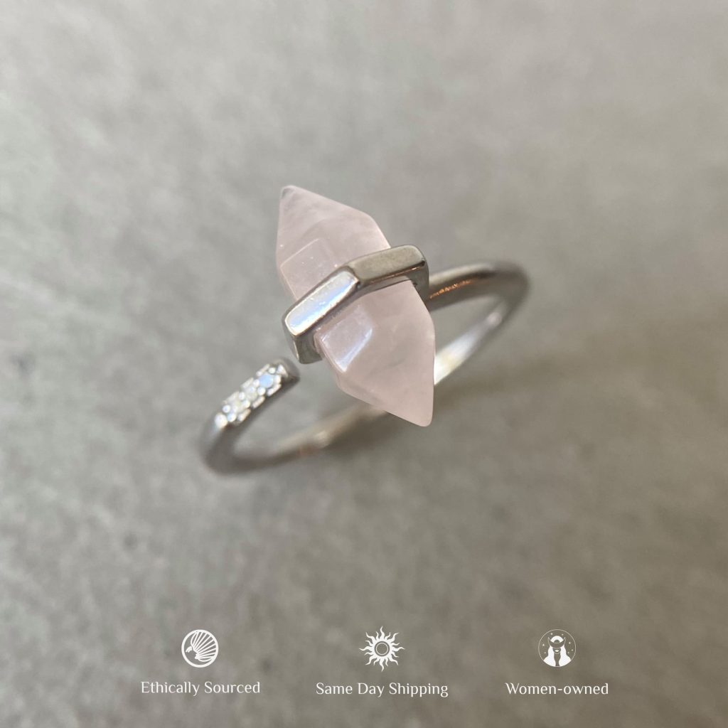 Pink Ring For Love Rose Quartz Ring Silver