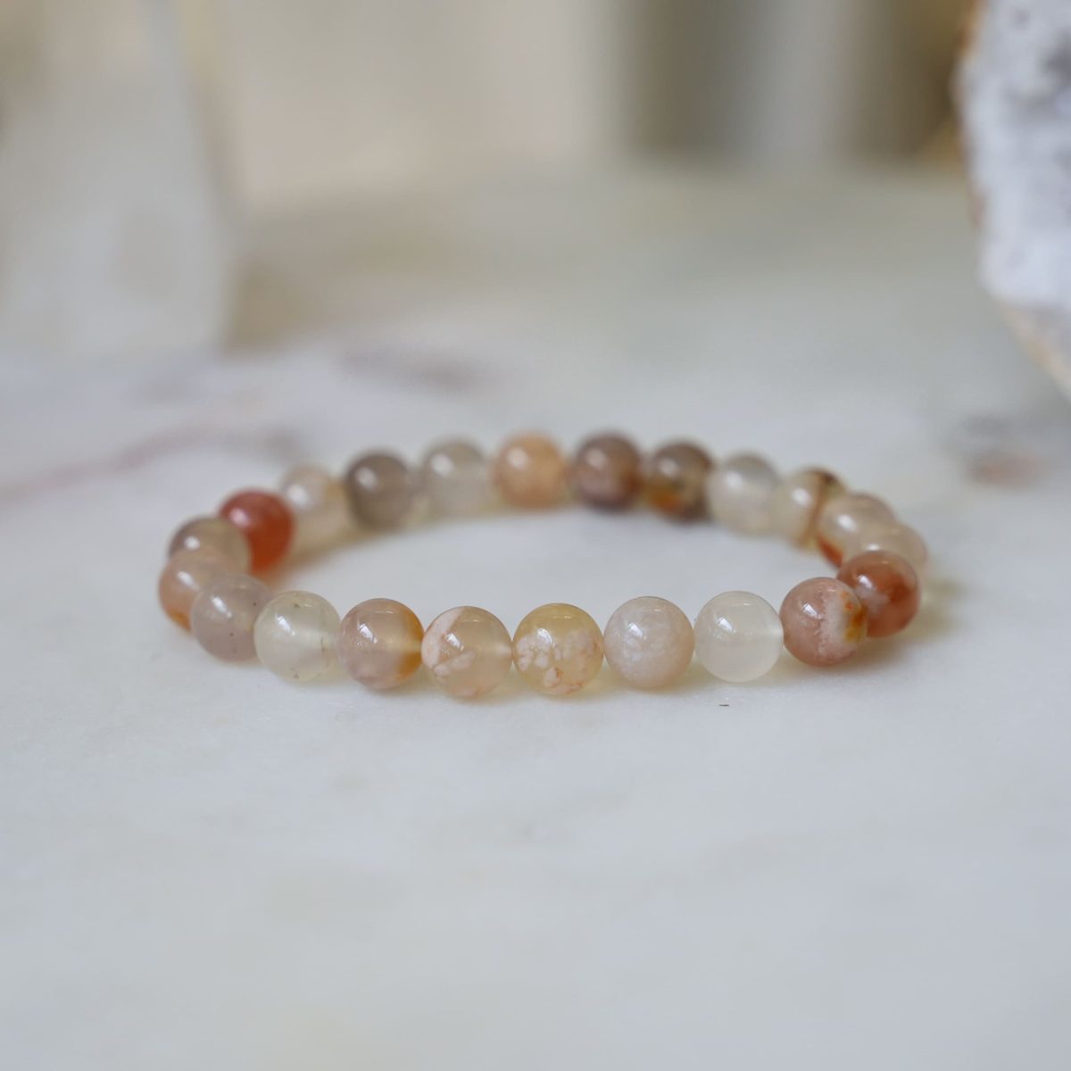 Cherry Agate Bracelet gemstone beaded bracelet