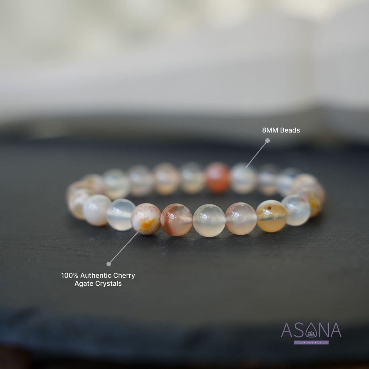 Cherry Agate Bracelet gemstone beaded bracelet