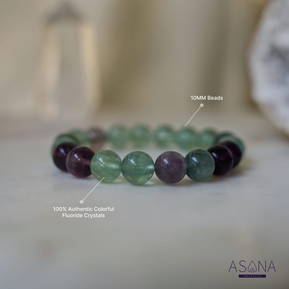 Colorful Fluoride Bracelet Natural Crystal Beaded Bracelet Gemstone Bracelet