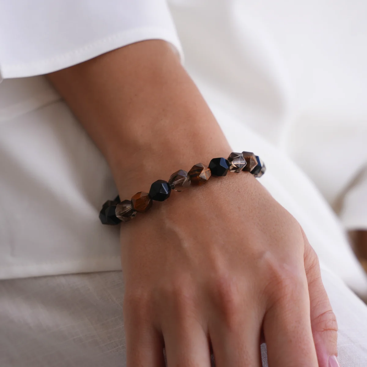 Faceted bracelets beaded bracelet tigers eye 1