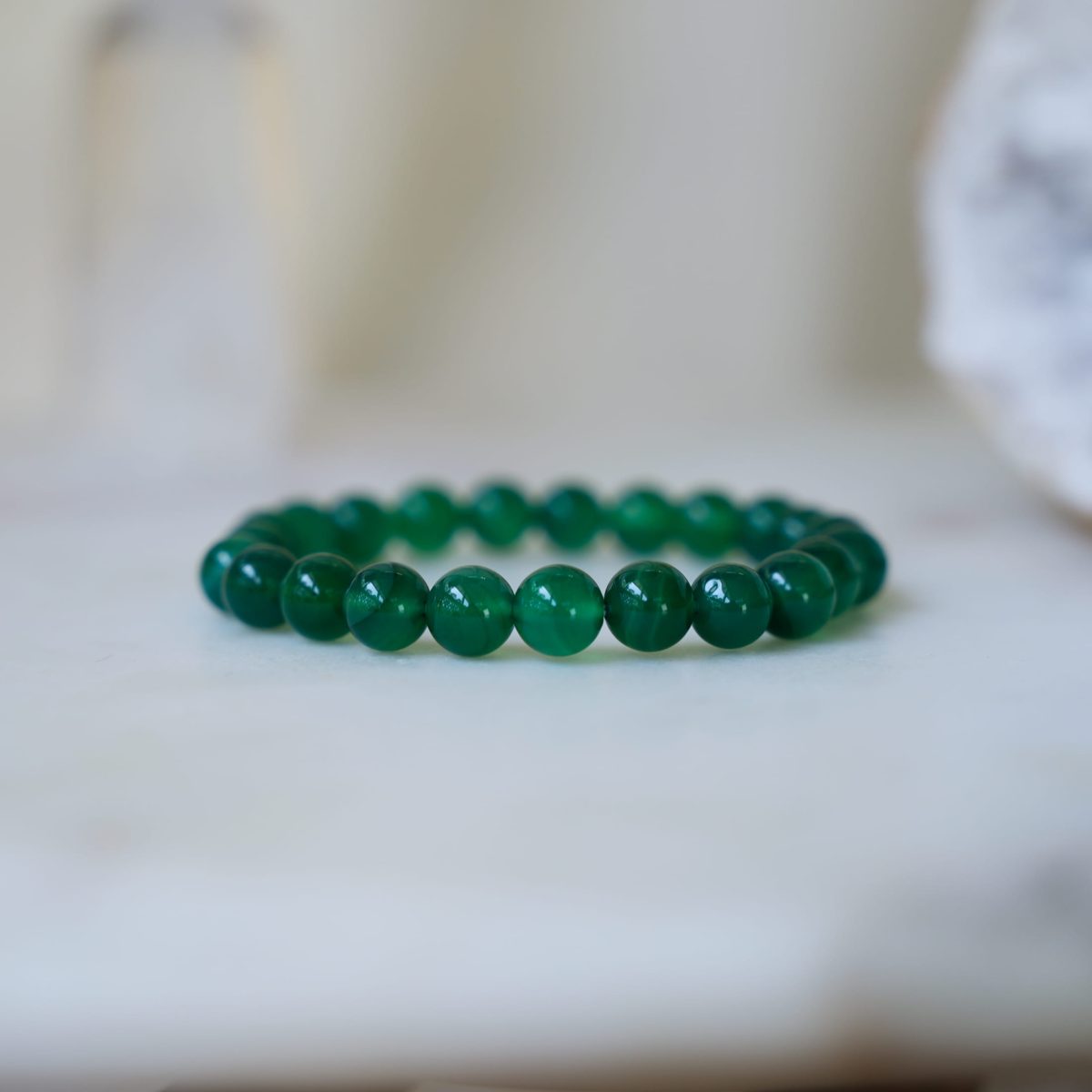 Green Agate Bracelet Natural Green Gemstone Bracelet Agate Crystal Bracelet